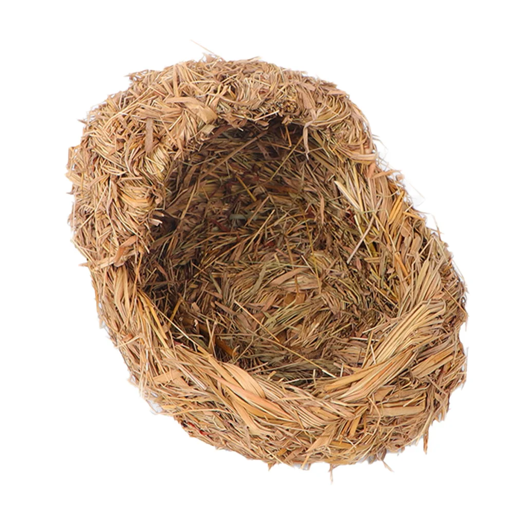 

1pc Bed Woven Grass House Small Straw Weaving Pet Nest Animal Cat Guinea Nest Rabbit Bed Straw Weaving Pet Supply