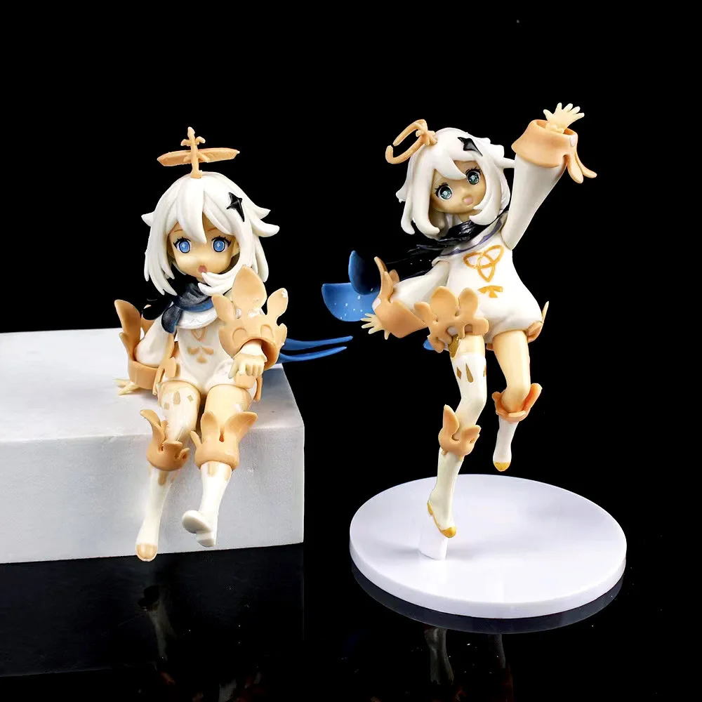14CM Genshin Impact Hu Tao Paimon Anime-Figur PVC-Actionfigur Modell-Skulptur Handgefertigte Desktop-Dekoration Kindergeschenke