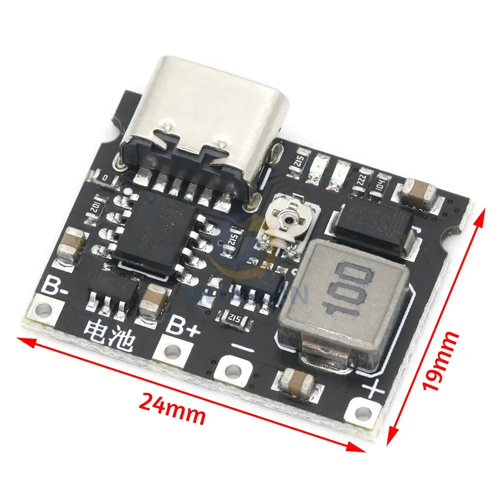 Tip-c USB 3.7V 4.2V 1A 5W lityum Li-ion 18650 pil şarj cihazı kurulu DC-DC Step Up Boost modülü TP4056 DIY kiti parçaları