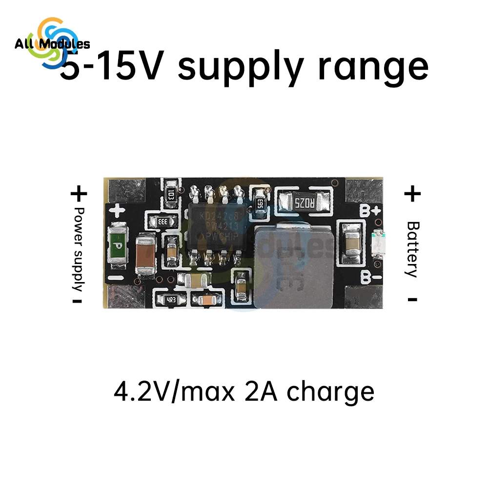 DC5-15V 18650 21700 Lithium Battery Charging Module 9V12V15V Charging With Charging Indicator Light