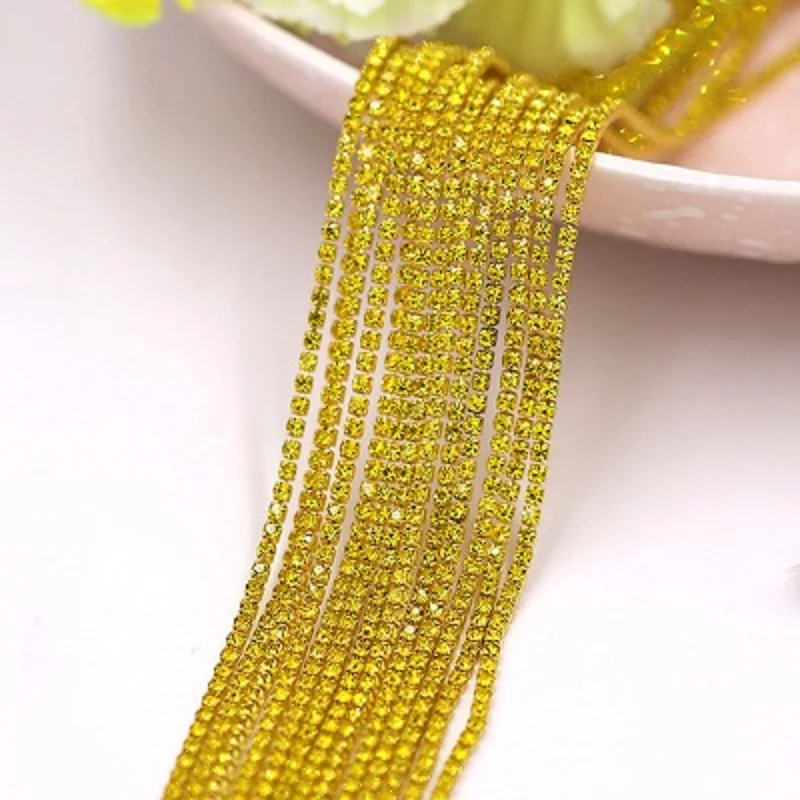 1Yard 22Color glitter Claw Rhinestone SS6 SS8 SS12 Crystal Tassel Diy Clothes Earring Accessories Beads Diamond Rhinestone Chain