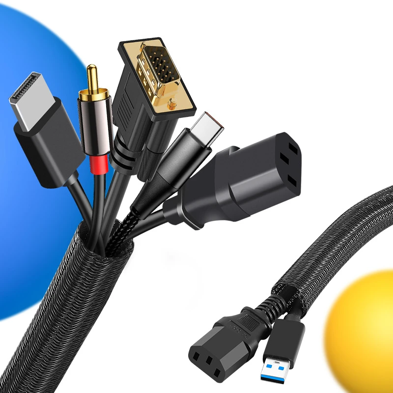 

Cord Protector Wire Loom Tubing Cable Sleeve Split Sleeving for USB Cable Power Cord Audio Video Cable TV Computer Home Auto