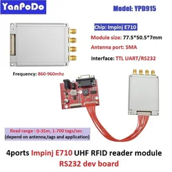 Impinj E710 Chip UHF RFID Reader Module TTL Uart 4 Ports Single port RFID Module Long Range 1-35M For Sports Timing Solution