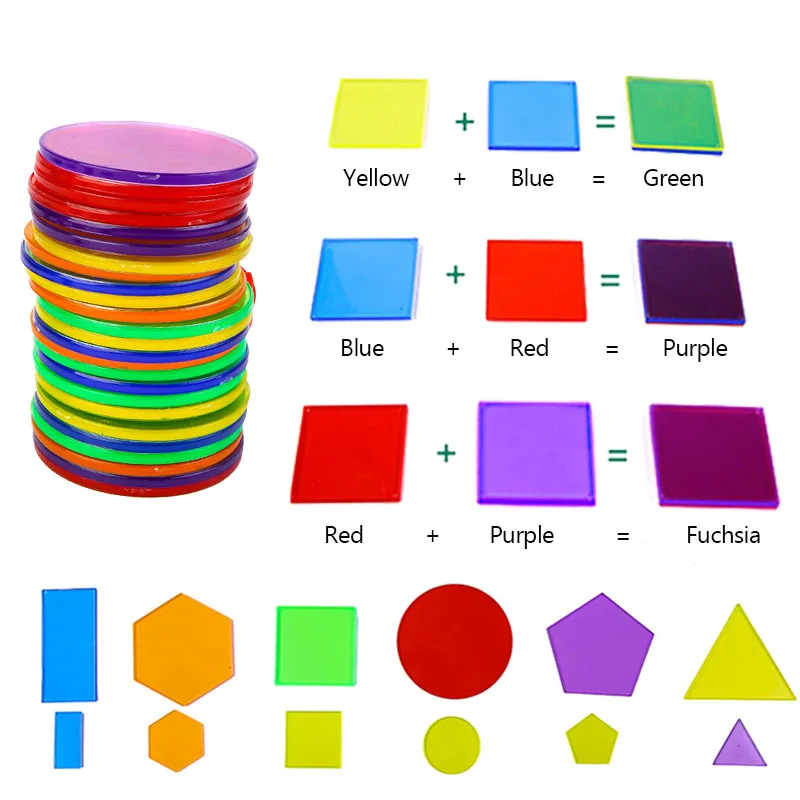 Montessori Translucent Geometric Puzzle Kids Toys Rainbow Blocks DIY Thinking Game Sensory Education Learning Light Table Toys view 4