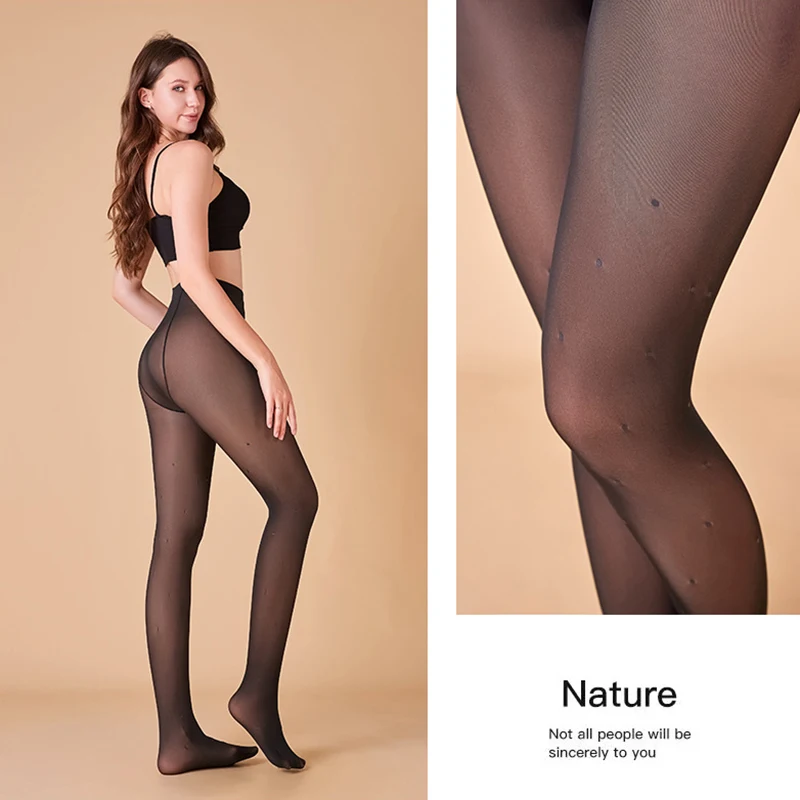 

Модные узоры в горошек, искусственные полупрозрачные шелковые чулки, осень-зима, утепленные колготки на плюшевой подкладке, сексуальные узкие леггинсы для женщин