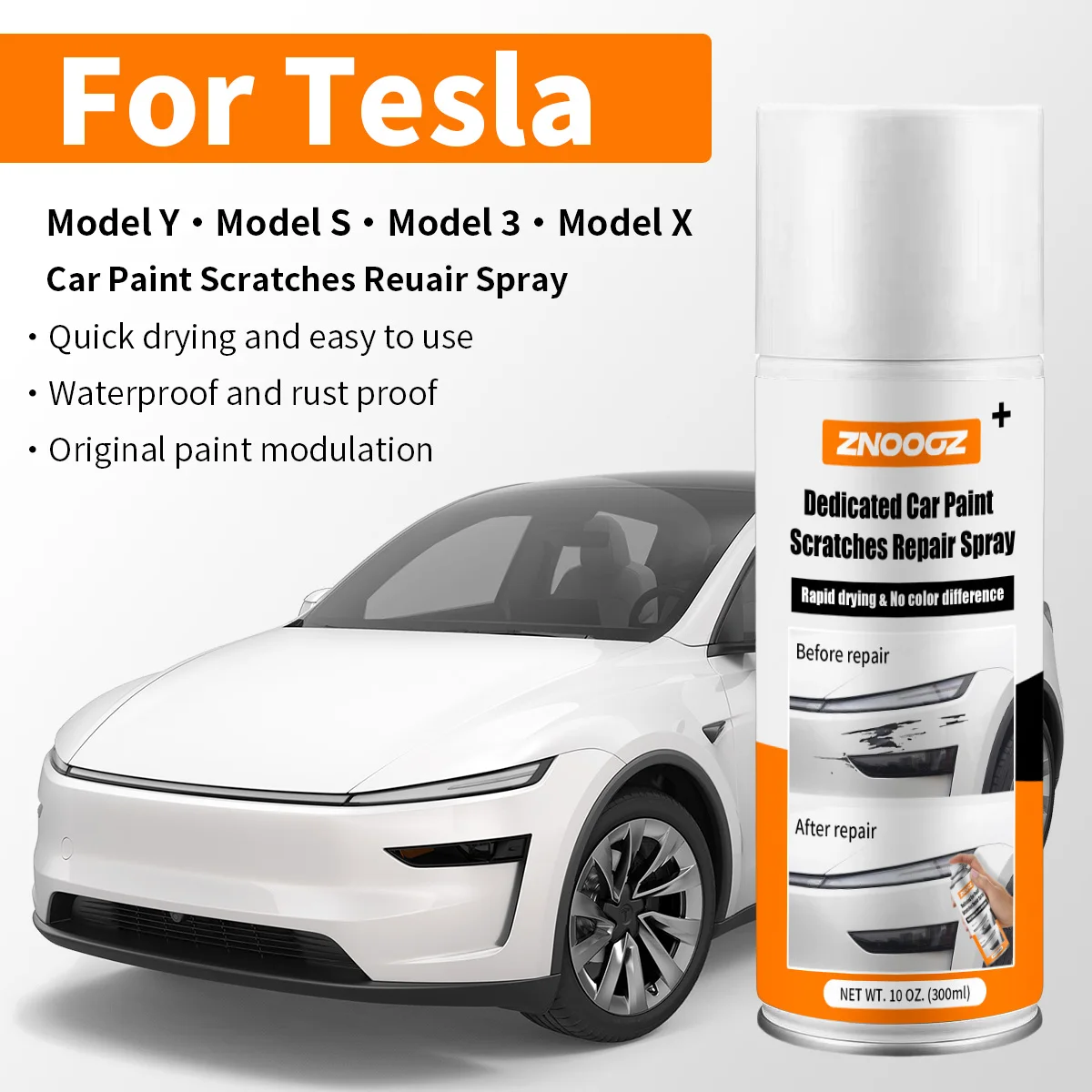 Stylo de peinture anti-rayures pour voiture Tesla modèle Y X 3 S, réparation des rayures profondes, blanc, noir, rouge, argent, bleu, gris, Spray de réparation des rayures