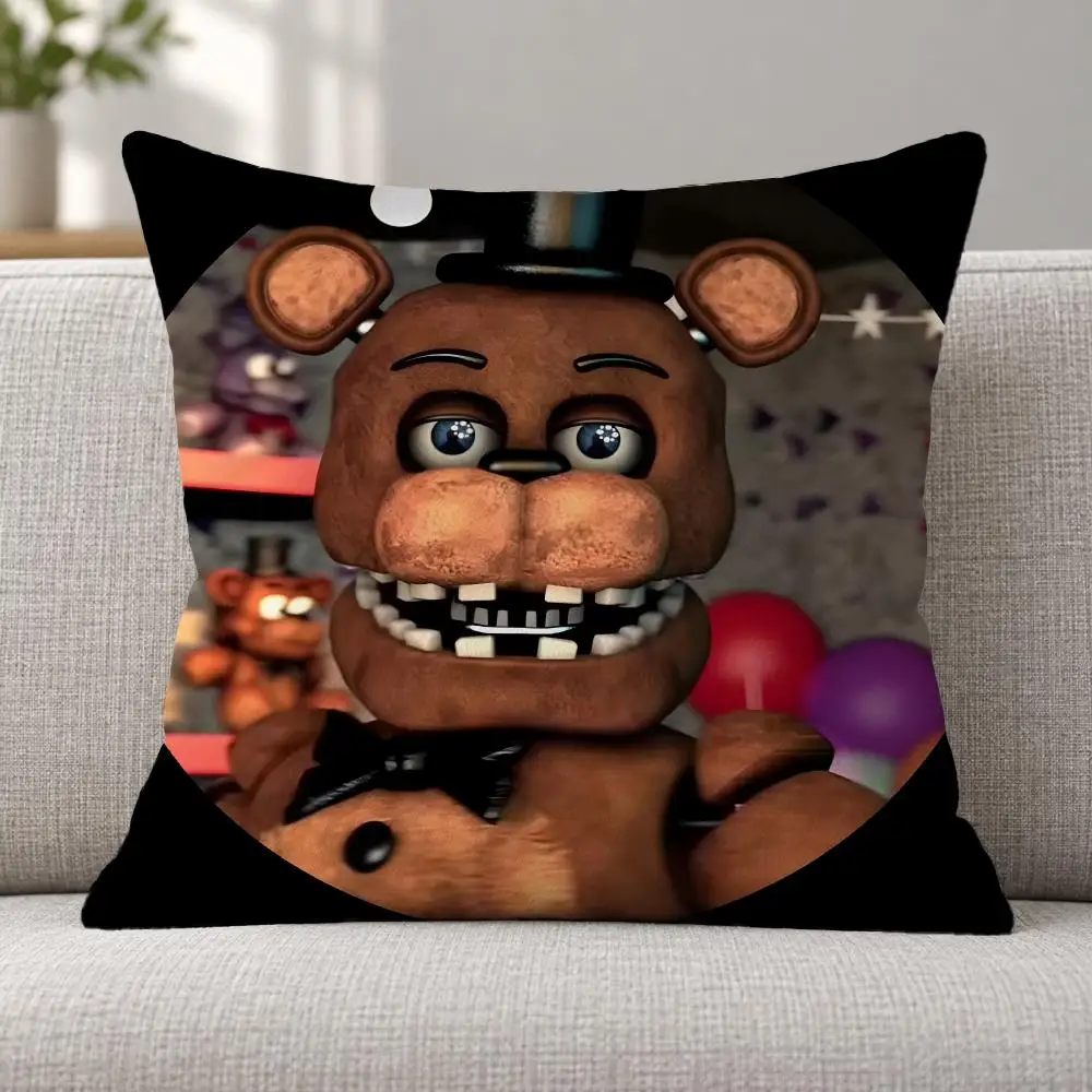 Game Horror F-Freddy Fazbear Cushion Cover Soft Plush Decorative Sofa Bedroom Living Room Car Dorm Home Decor Gift
