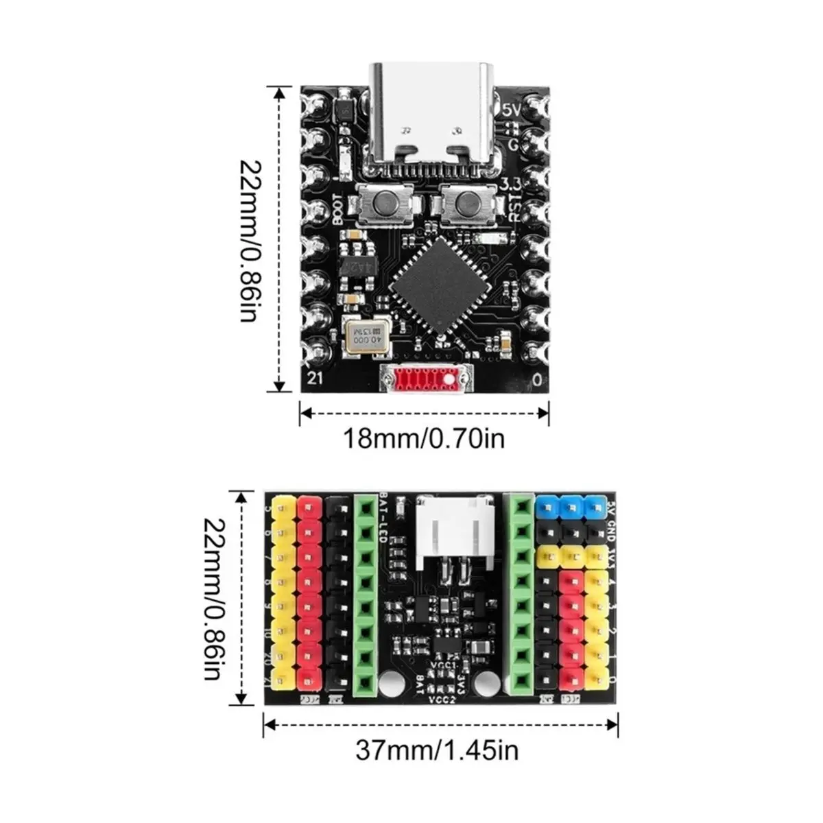 2-Pack -C3 SuperMini Development Board with Expansion Base 32-Bit RISC-V 160MHz -DEV WiFi and Bluetooth