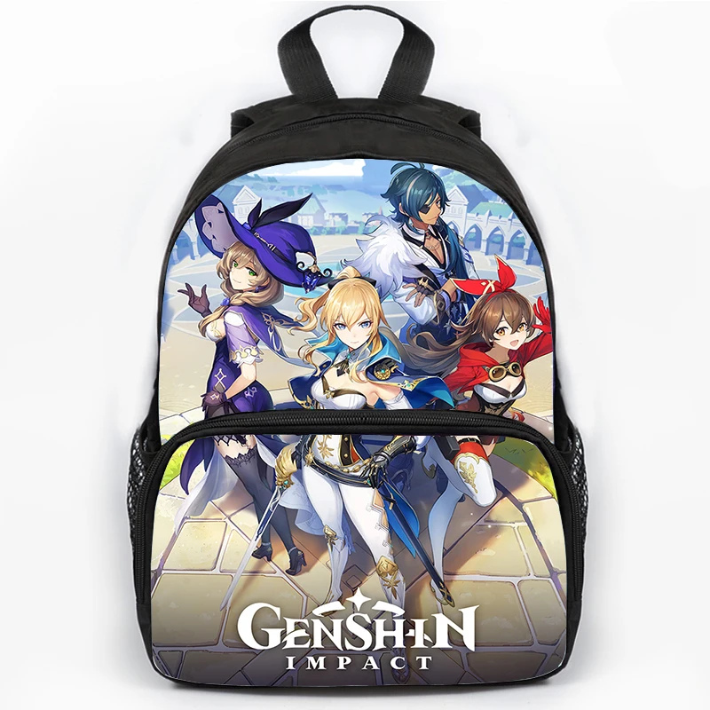 Genshin Impact School Bag Student Daily Bookbag Children Anime Backpack Teenager Travel Rucksack Girls Boys Cartoon Schoolbag