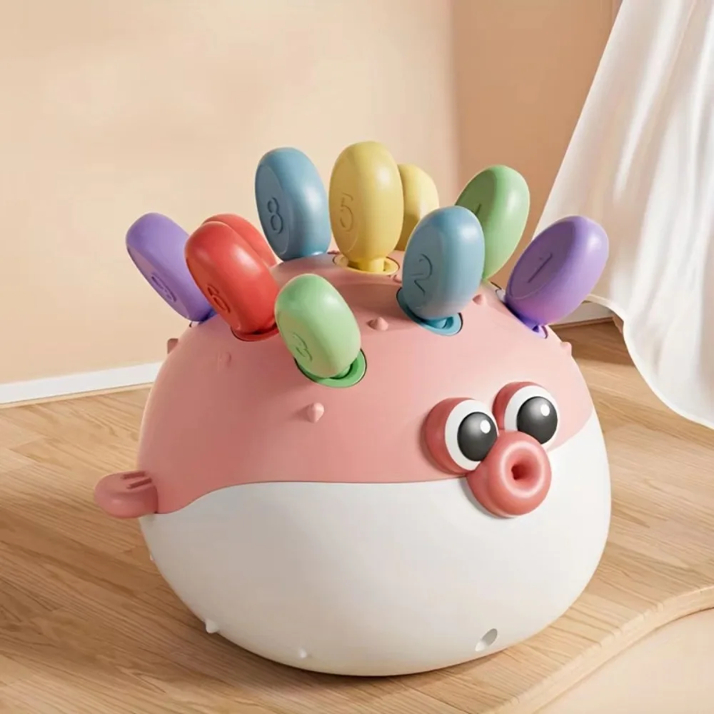 ของเล่นฝึกสมาธิพลาสติก ตัวต่อแบบมอนเตสซอรี่ รูปปลาปักเป้า ของเล่นเด็ก เสริมสร้างการเรียนรู้สีและการเรียนรู้ทั่วไป