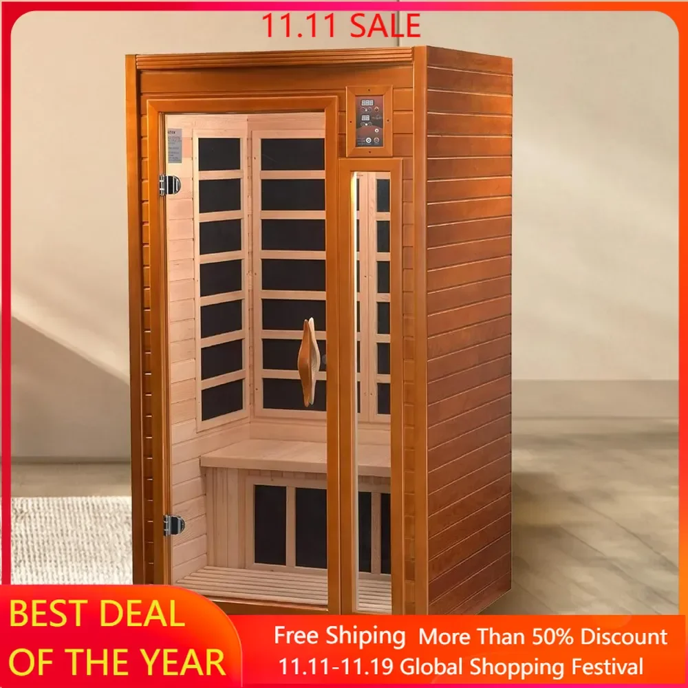 Saunas Home Sauna with Infrared & Chromotherapy for Up To 2 People, Relieve Your Jpoint and Muscle Pain Improving Sleep, Sauna