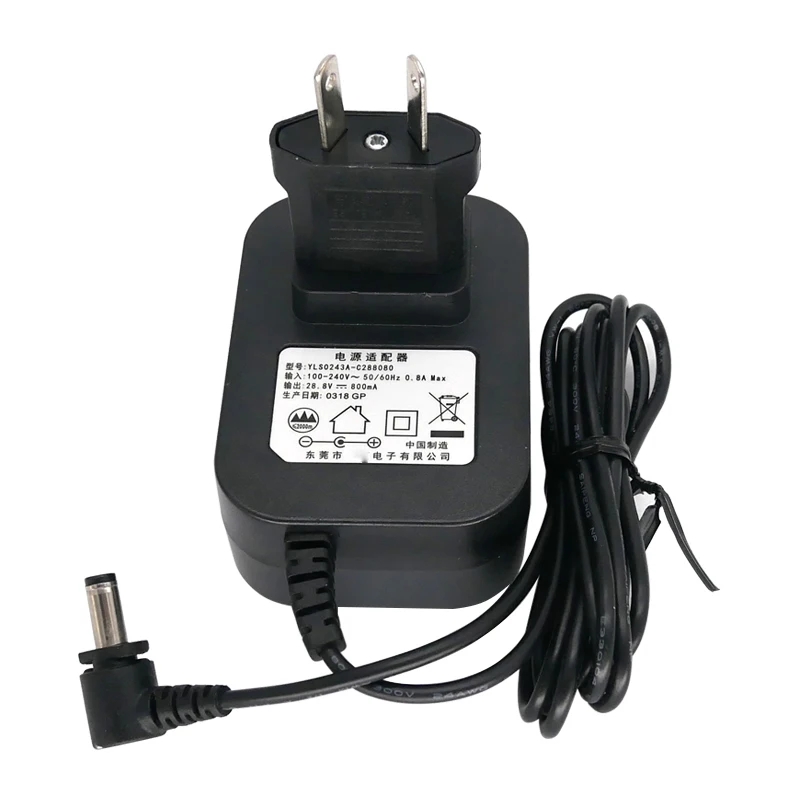 For Shark Vacuum Cleaner AC Adapter Wall Charger YLS0243A-C288080 28.8V 800mA Power Supply 5.5*2.1mm