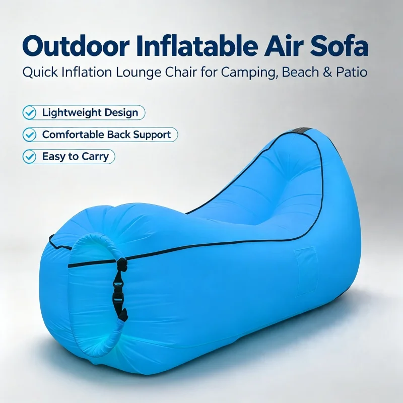 Portable Inflatable Sofa, Lazy Airbag Waterproof Leak Proof Outdoor Camping Beach Picnic Travel Quick Inflatable Lounge Chair