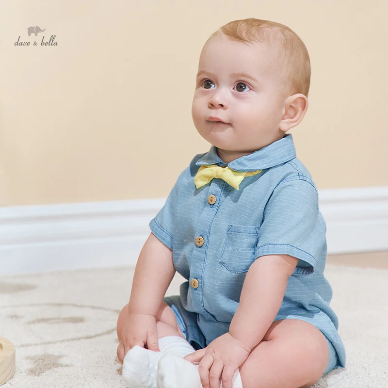 

Dave Bella Baby Jumpsuit Newborn Creeper 2024 New Summer Boys Cowboy Romper Casual Cotton Comfortable Gentleman-Style DB2240035