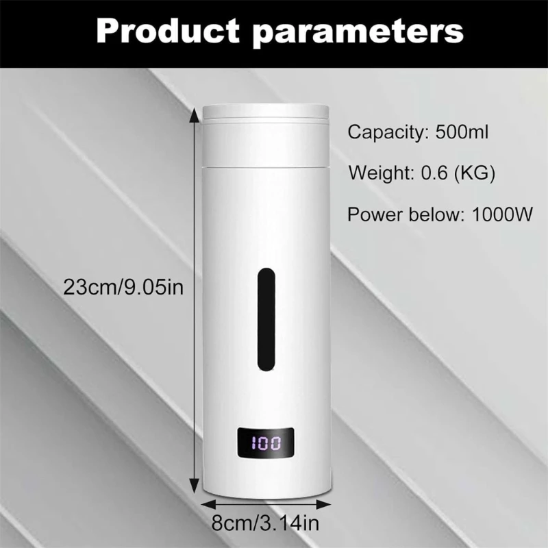 M2EEกาต้มน้ำไฟฟ้าแบบพกพาThermosFlaskเครื่องทำความร้อนที่มีประสิทธิภาพหม้อต้มน้ำสแตนเลสฉนวนกันความร้อนชากาแฟขวดเดินทาง