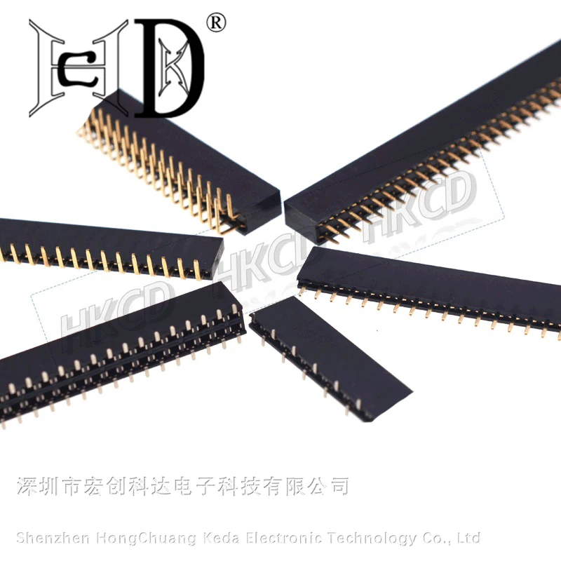 

10pcs 2.54mm Double Row Female Header Socket 2.54mm Pitch 2*40p 1*40p Pin Connector