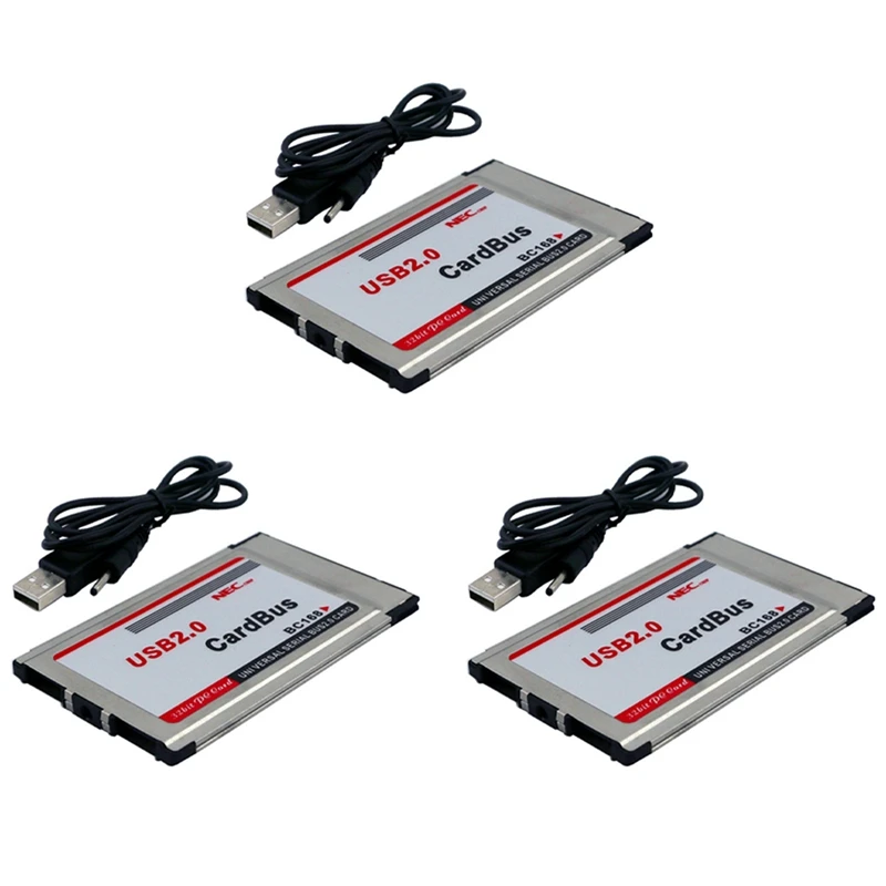 

3X PCMCIA To USB 2.0 Cardbus Dual 2 Port 480M Card Adapter For Laptop PC Computer