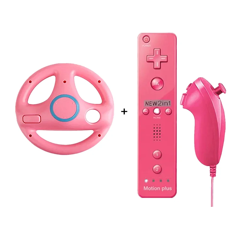 1pair Wii 2-in-1 straight handle to Kart Remote Controller Gamepad games console for Nintendo Neutral Game Racing Steering Wheel