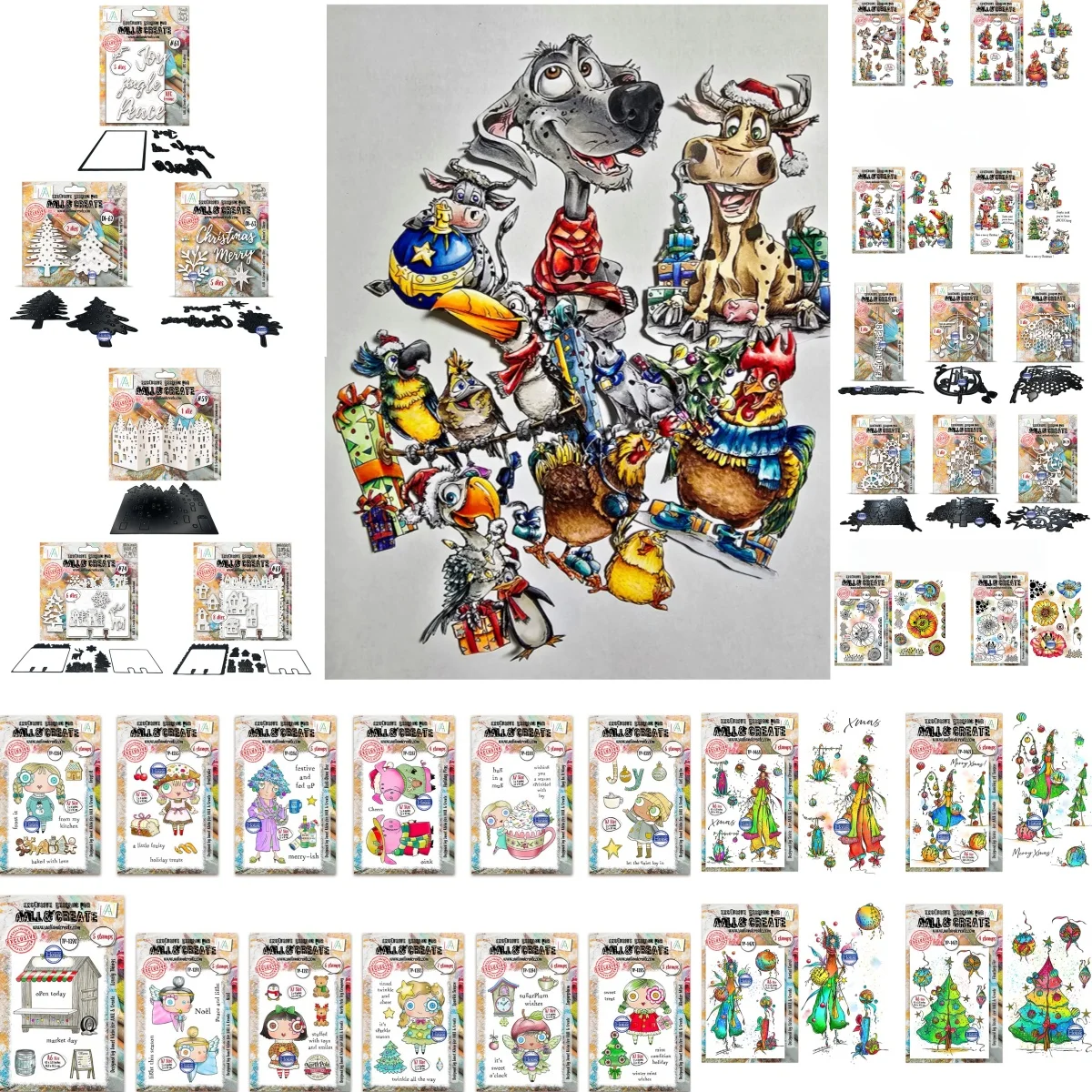 Christmas 2026 Realease Stamps Collection Snowland Pigs Stamps Cutting Dies Stencil for DIY Scrapbook Handmade Paper Card Craft