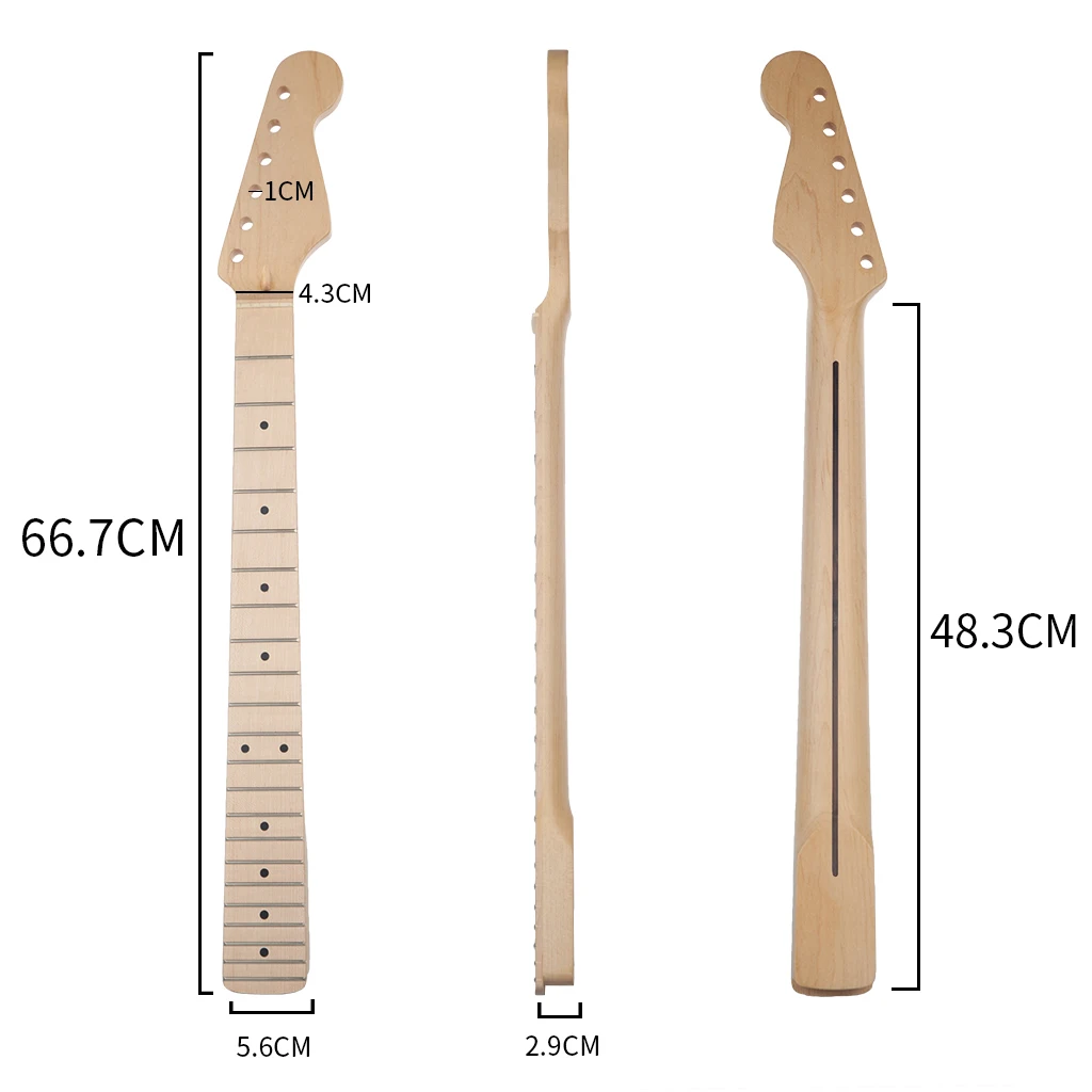 Electric Guitar Neck 22 Fret For ST Style Wooden Fingerboard Neck Parts Replacement For DIY Electric Guitar Luthier Accessories