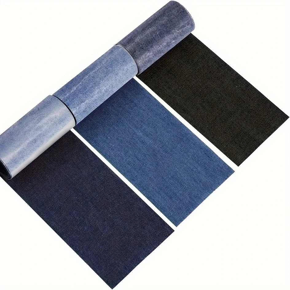 3 rollos de parches termoadhesivos para jeans, parches de reparación de 8 x 50 cm, parches termoadhesivos autoadhesivos para ropa, para niños y adultos (color oscuro)