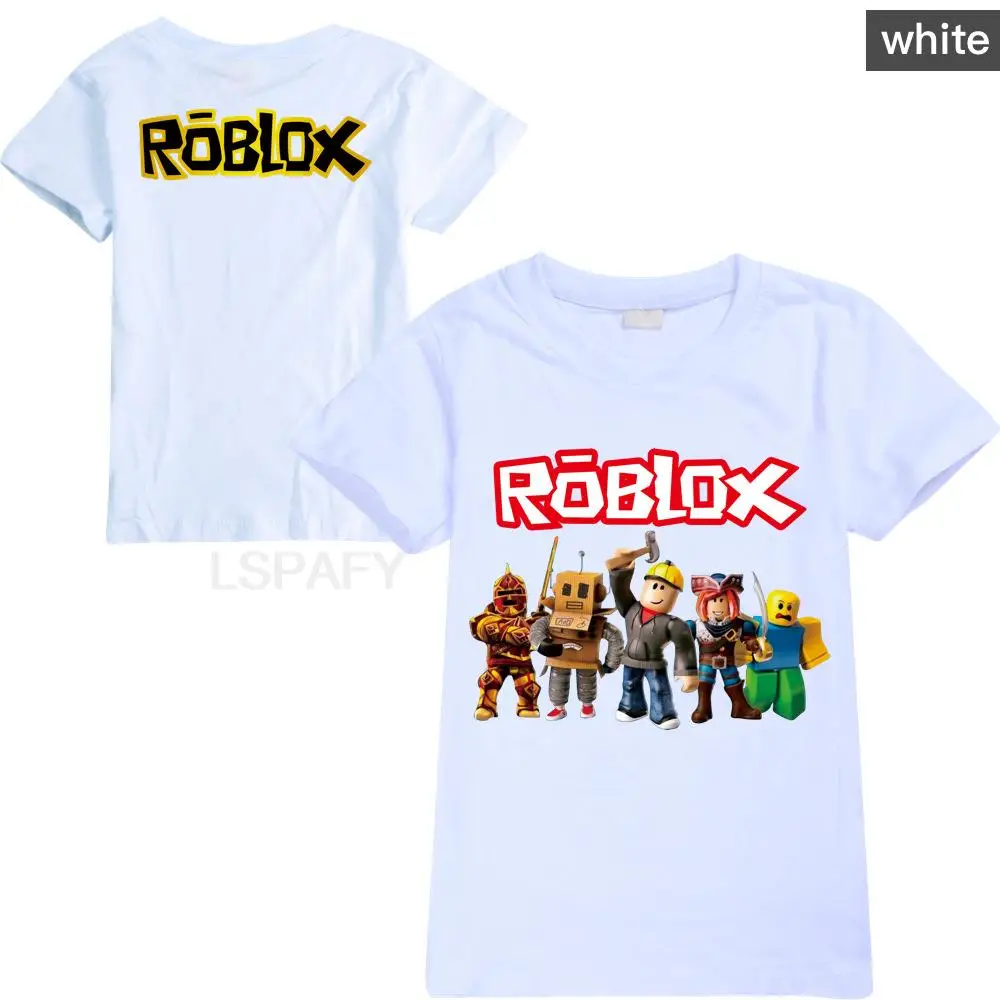 ROBLOX dziecięce koszule na co dzień moda dziecięca ROBLOX T Shirt bawełniane koszulki z krótkim rękawem dziecięca koszulka z motywem kreskówkowym