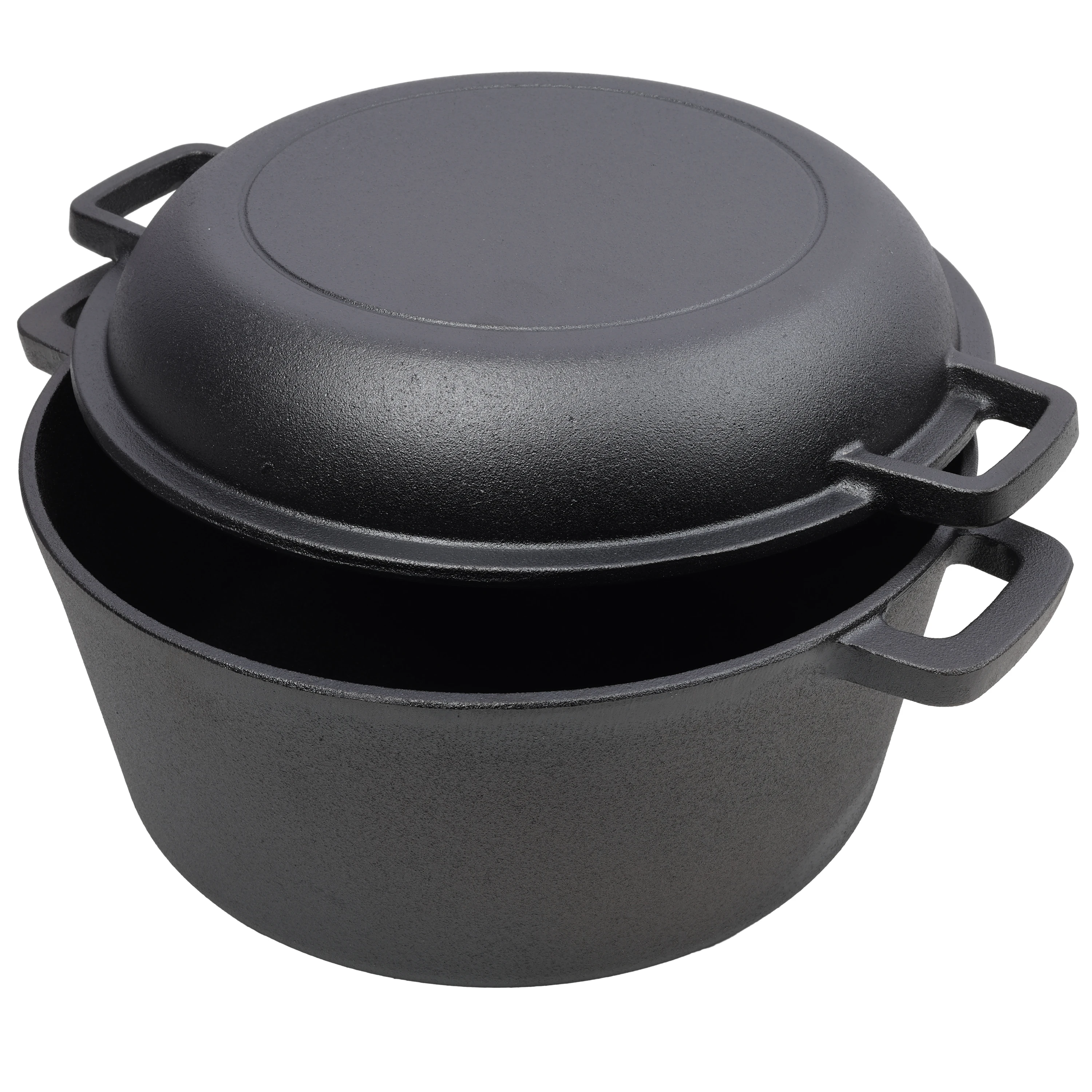 

Cast Cast iron Cooking Dutch Handles Iron Oven Pot Skillet Versatile 2 in 1 Pre-Seasoned Cast Iron Dutch Oven With Dual Handles,