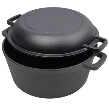 2-in-1 Cast Iron Dutch Oven 1
