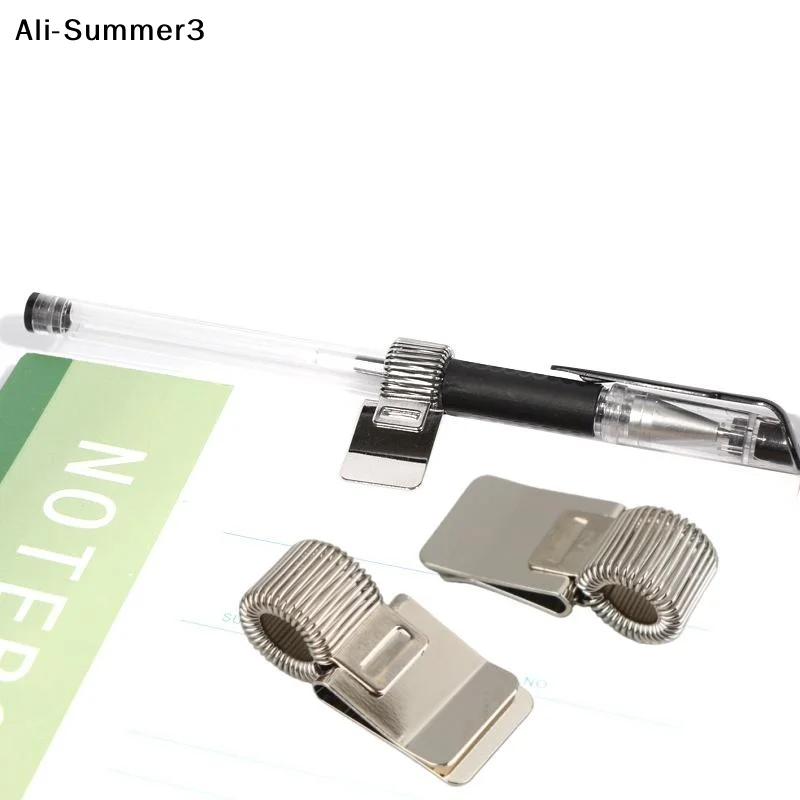 1/3/5Pcs Multifunktionale Teleskop Frühling Galvanik Stift Clip Notizblock Tragbare Frühling Stift Slot Feste Schreibwaren Zubehör