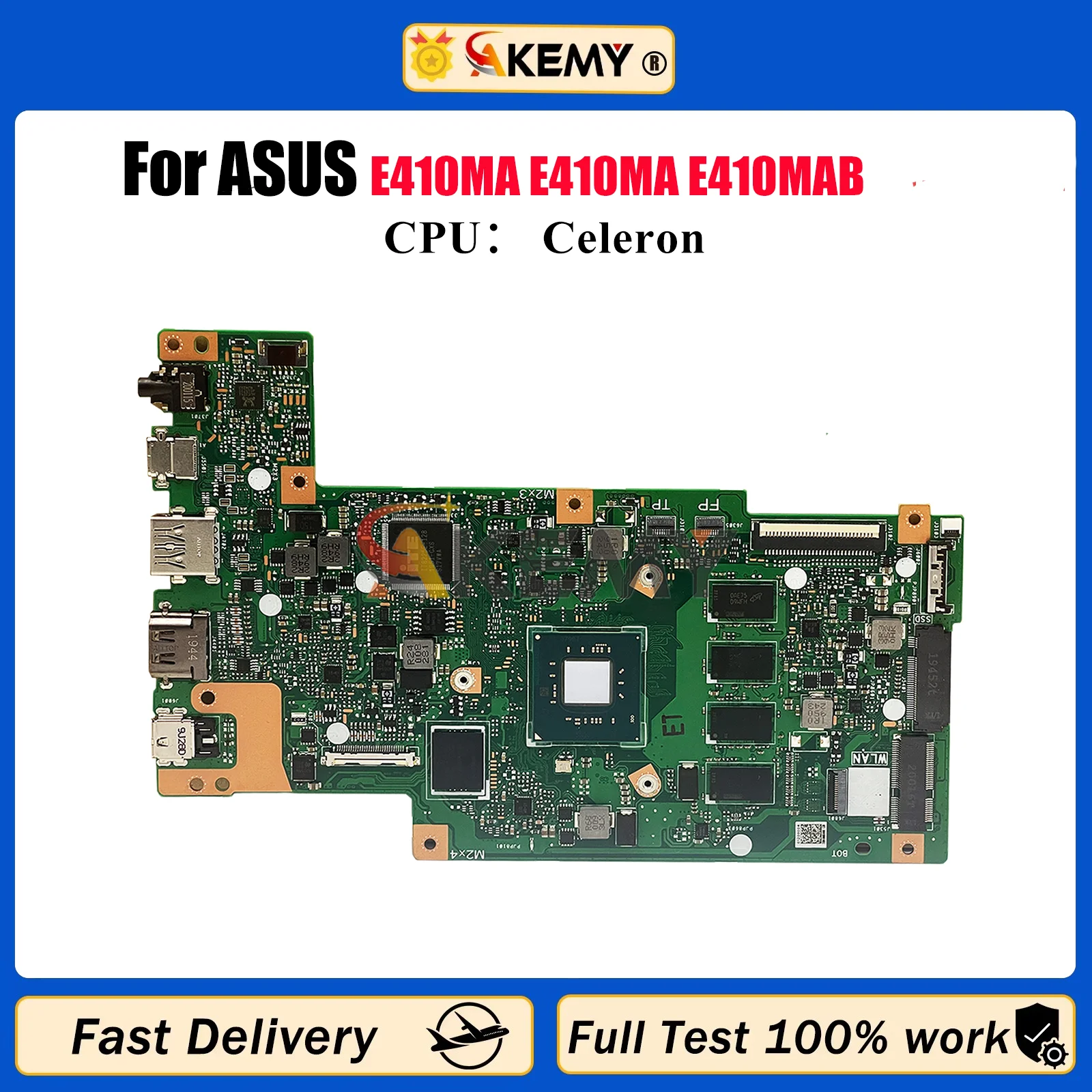 

E410MA Laptop Motherboard For ASUS EeeBook E410M E410MA E410MAB Notebook Mainboard With Celeron CPU 100% tests OK fast shipping