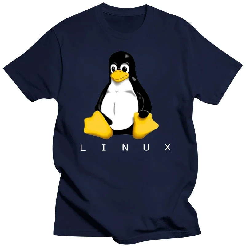 erkek % 100% pamuk eğlence T-Shirt ekip boyun Tees kısa kollu giysi yeni varış giyim artı boyutu Linux  men clothing Round Neck