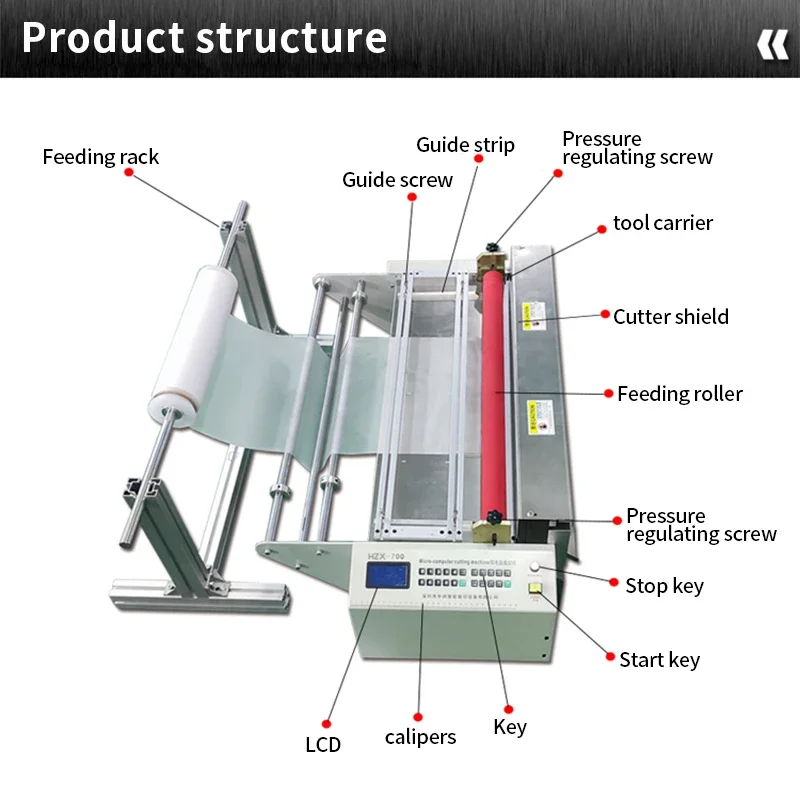 

Automatic Cloth Tape Cutting Machine LCD Screen Control Cutter Width 100-600mm for Copper Foil Kraft Paper PVC Non-woven Fabric