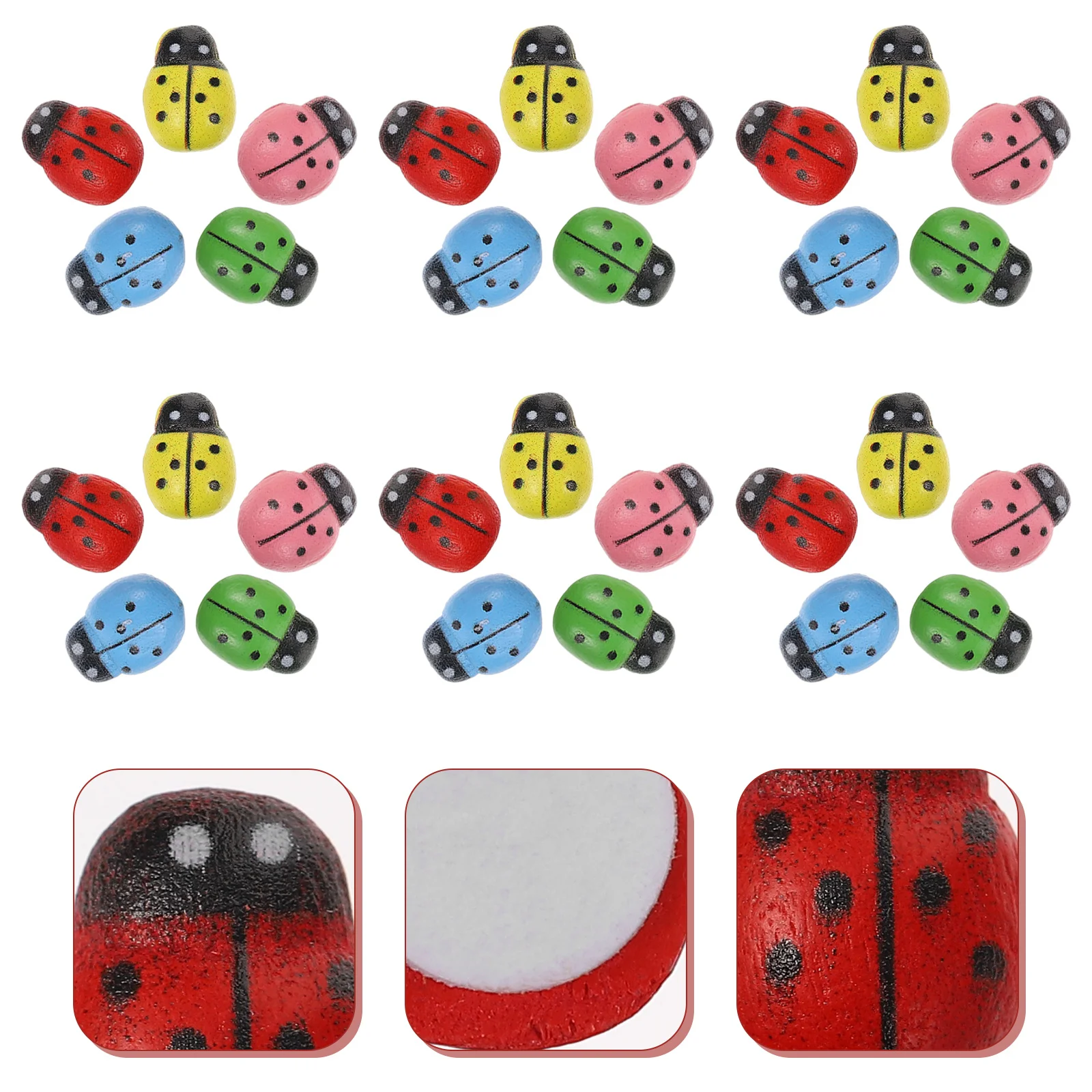 100 قطعة الخنفساء الخشبية الصغيرة مقاوم للماء الخنفساء الخشبية ل ديكور تررم الملونة عطلة الديكور لتقوم بها بنفسك دمية مصغرة