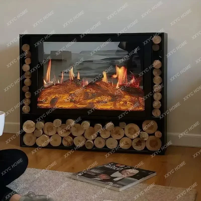 X Dustproof Black Living Room Fireplace High Long Wooden Saving Living Room Cabinets Luxury Corner  Salon Furniture For Ho