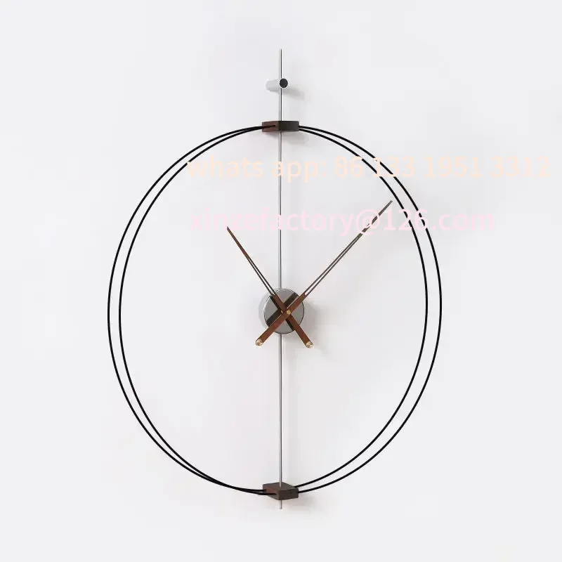 

Customizable Art Wall Clock Silent Spain Watches Large Living Room Clocks Creative Luxury Minimalist Watch Solid Wood Pointer Ho