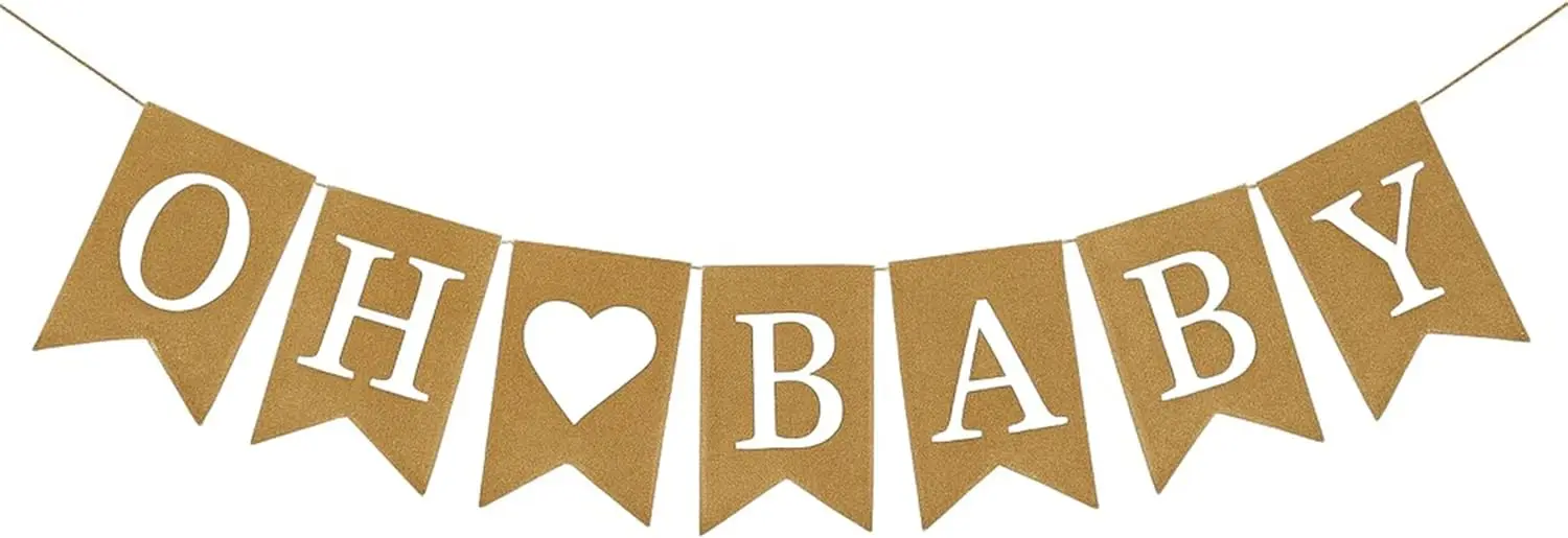 Oh Baby-Sackleinen-Banner für Babyparty-Dekorationen und Geschlecht offenbaren Party – Detail 1