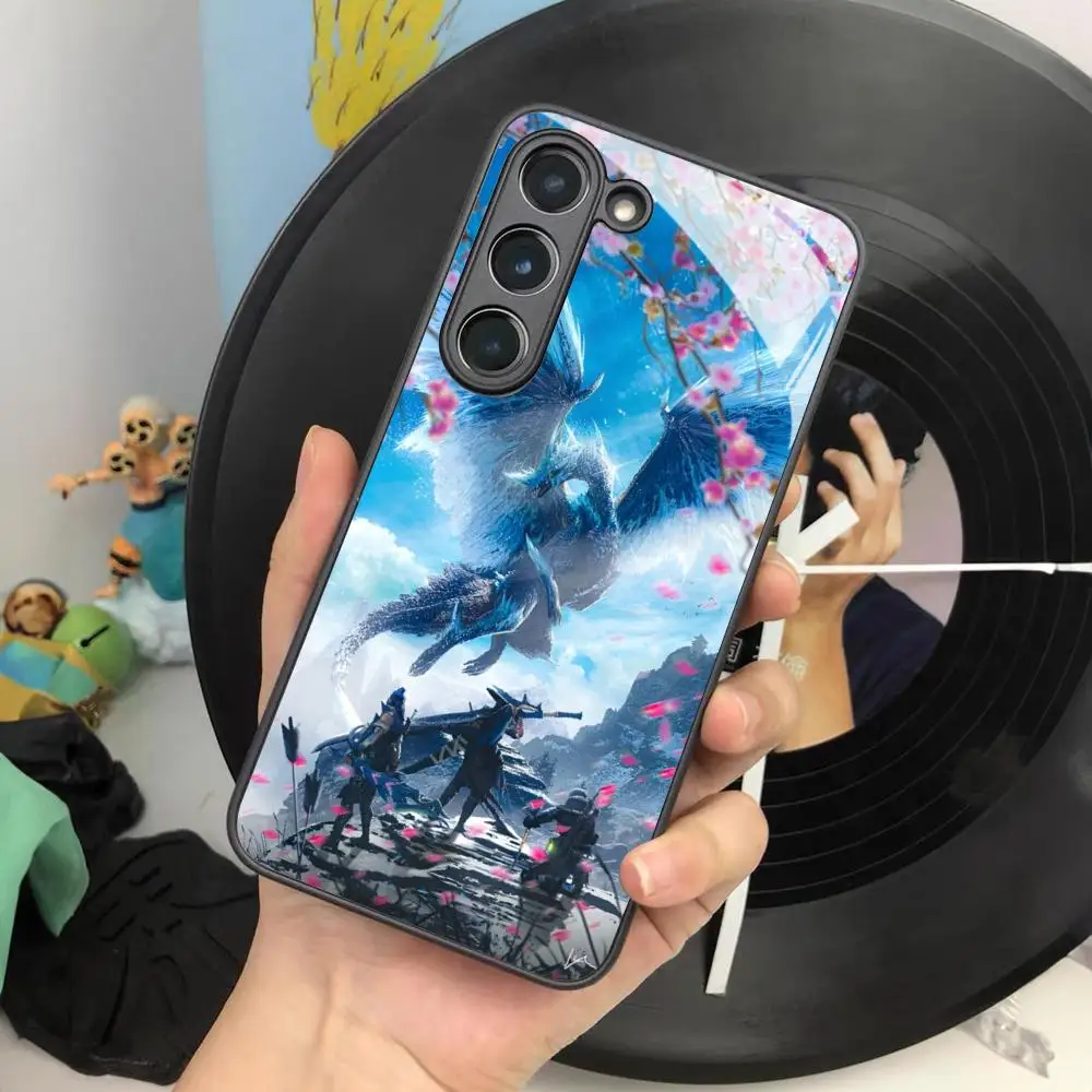Game Monster Hunter World Phone Case For Samsung Galaxy S25 S24 S23 S22 S20 S21 Note20 Ultra Plus Fe Colored Silver Cover