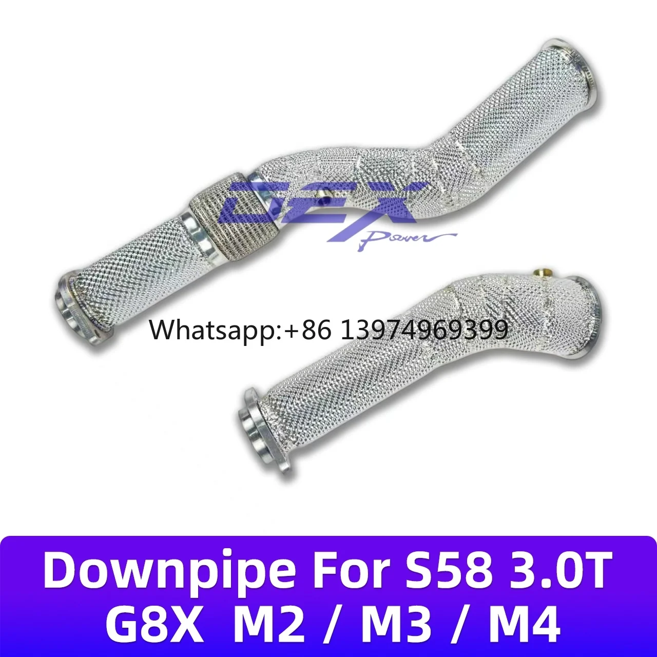 DEX Downpipe for G87 M2 G80 M3 G82 M4 S58 3.0T Engine 304 Stainless Steel With Heat Shield High Performance Exhaust Down Pipe