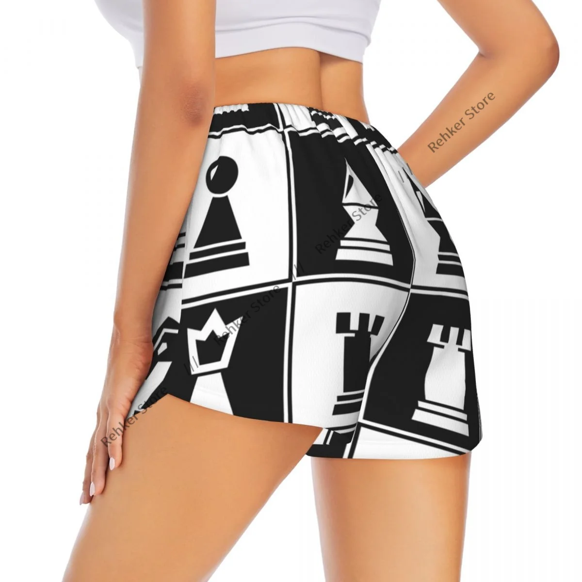 

Шорты для йоги для женщин, шорты для фитнеса, байкерские спортивные шорты для бега, шахматный узор, быстросохнущая спортивная одежда с карманом