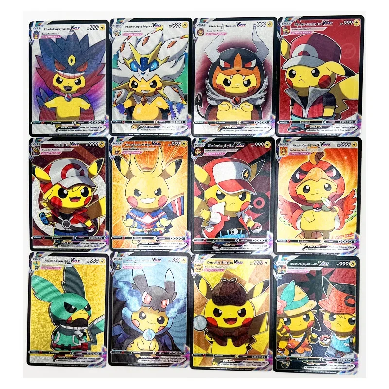 55PCS/SET PTCG Pokemon Cosplay Pikachu Wukong DIY Self-made Boutique Game Collection Cards Display for Children\'s Toy Gifts