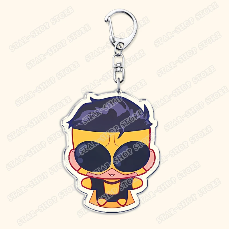Hot Adult Animated Superhero Chibi Keychains for Women Accessories Bag Omni Man Key Chain Keyrings Jewelry Fans Friends Gifts