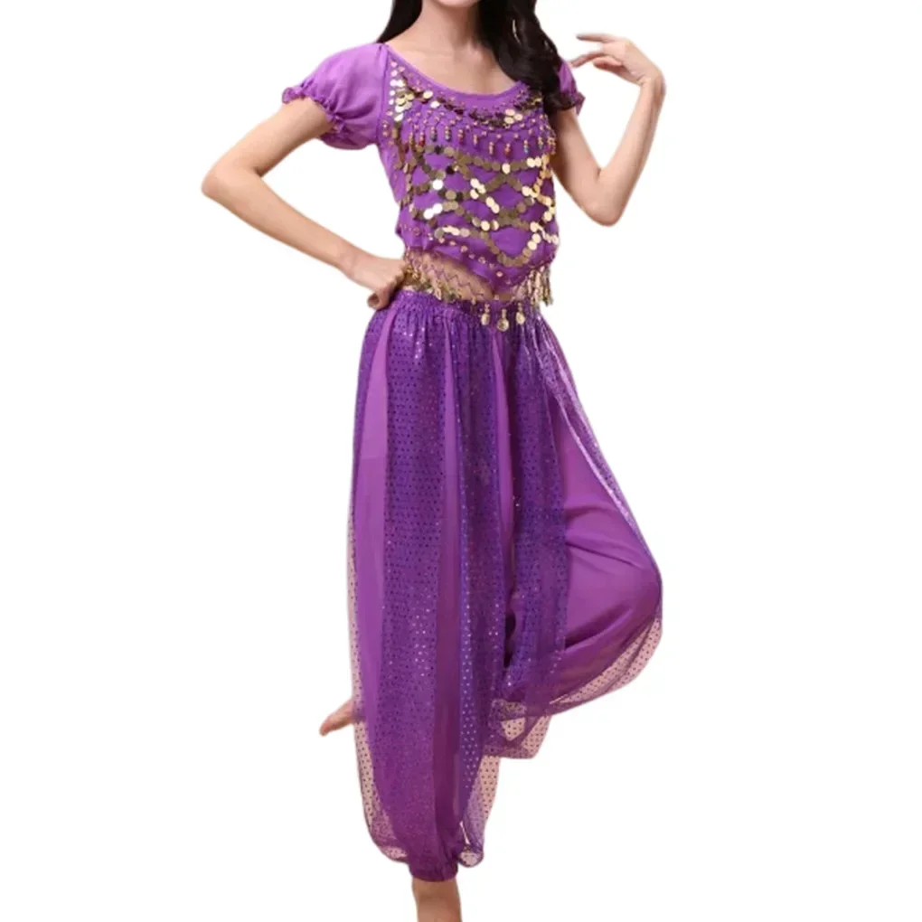 

Indian Belly Dance Pants Dancing Back Top Costume Set Fashionable