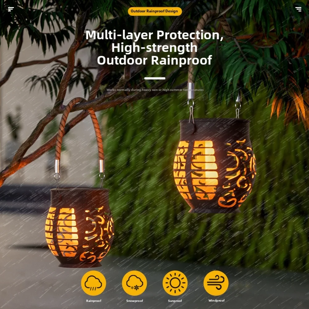 

Solar Powered Outdoor Flame Light With Waterproof Design And Easy Installation For Garden Patio Decor With Auto Light Control