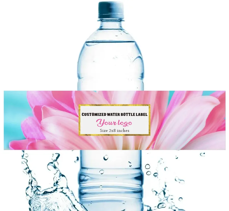 Sticker Custom Personalized Floral Wedding Water Bottle Labels, Birthday, Anniversary.24pcs