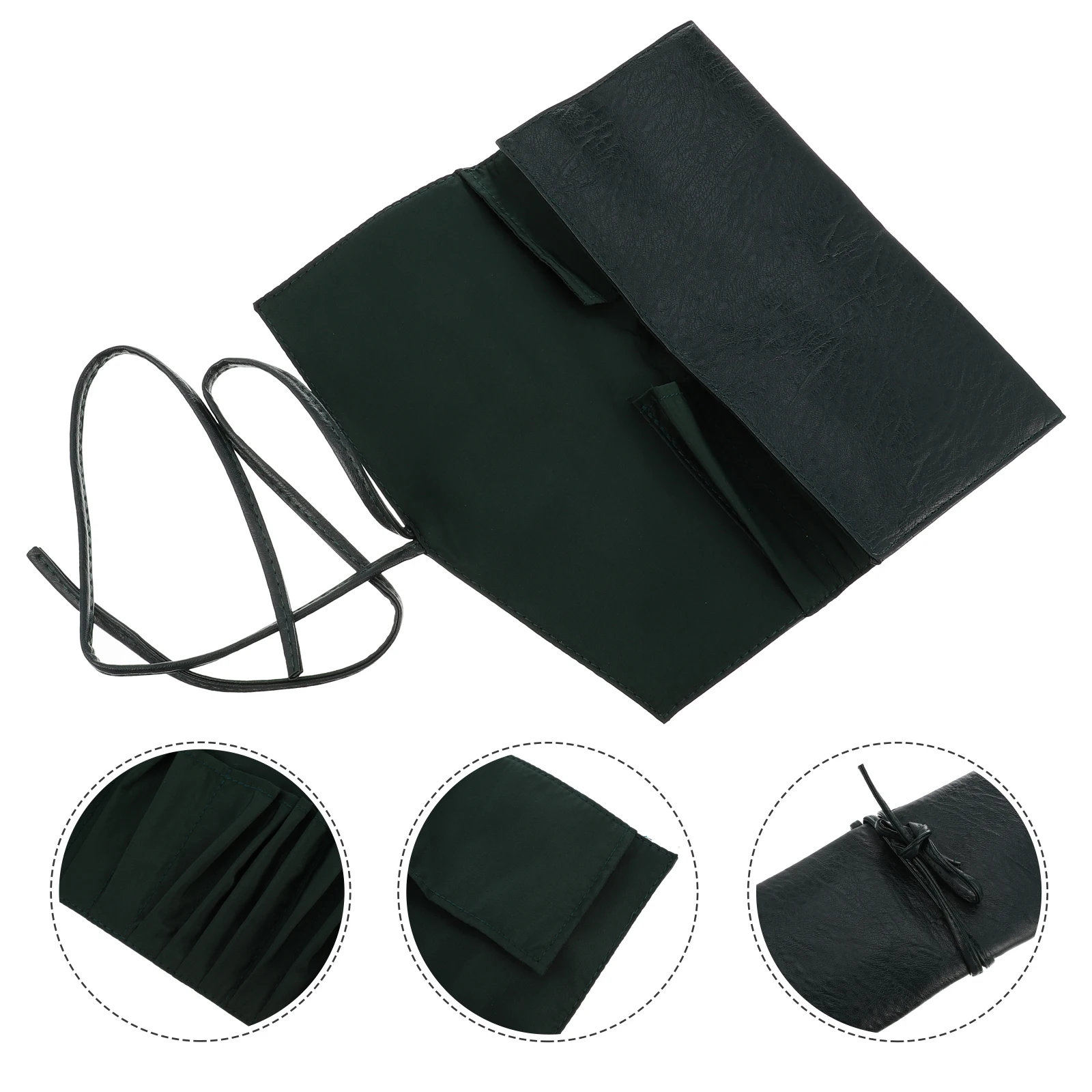 

Makeup Brush Bag Pu Material Large Capacity Roll-Up Brush Organizer Storage Pouch Practical Makeup Brush Case