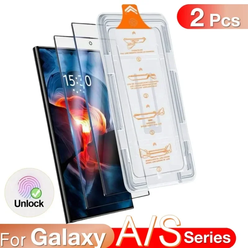 

2Pcs For Samsung Galaxy S24 S25 Ultra S23 S22 S21 Plus A16 A73 A72 A71 A25 A15 A35 A54 A55 5G Screen Protector Tempered Glass