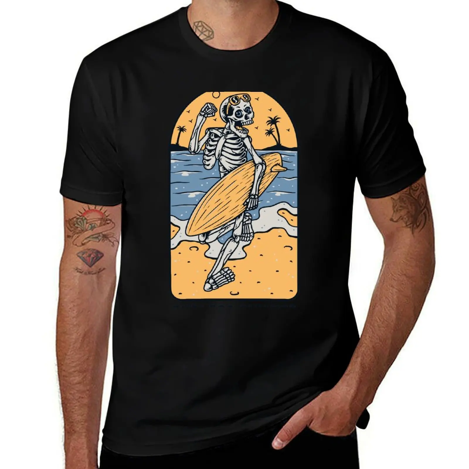 ENDLESS SUMMER SURF DESIGN T-Shirt Everyday Wear Basic Short Sleeve Top T-Shirt