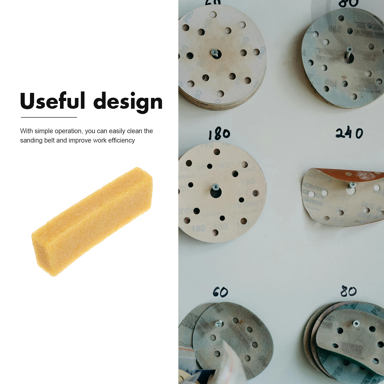 

2Pcs Sandpaper Cleaning Rubber Eraser Belt Cleaner Abrasive Stick Skateboard Grip Tape Woodworking Tools Eraser Roller Cleaners