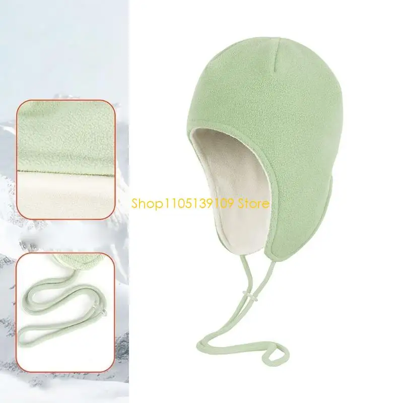 조정 가능한 문자열이있는 방풍 귀고리 모자 양털 비니 모자 남여 열 모자 스노우 사이클링 스키를위한 부드러운 따뜻한 모자