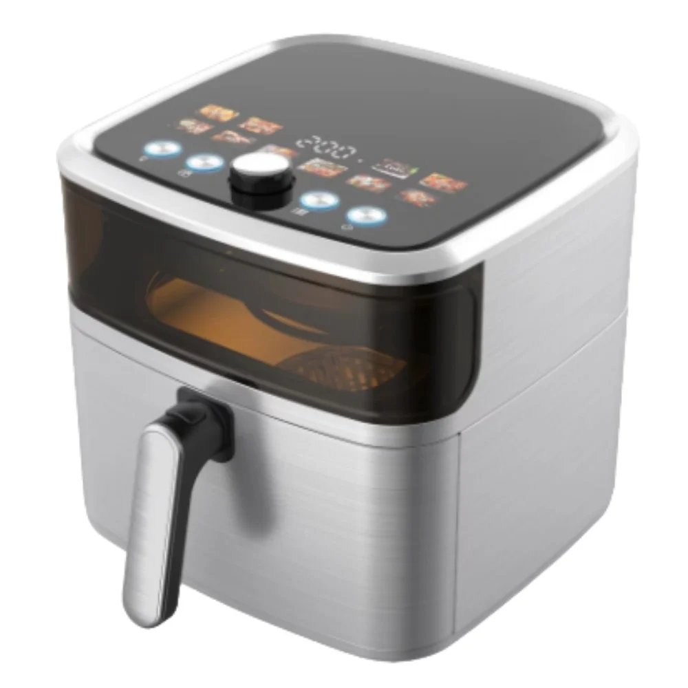 

2026 Multi-functional modelHousehold 8L Mechanic Timer Air Fryer Stain Steel Cover Body Deep Fryer